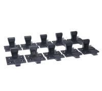 keku - 10 clip in plastica, montaggio rapido, montaggio rapido, clip a innesto ad angolo, per armadietti, guardaroba, connessione a colonna romana, colore nero