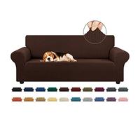 KEKUOU Copridivano elasticizzato per divano a 3 cuscini (200,7-238,8 cm), protezione per mobili per divano a 3 posti con fondo elastico, per bambini, cani, motivo jacquard a quadretti piccoli