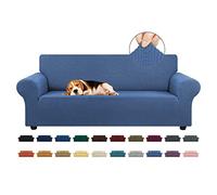 KEKUOU Copridivano elasticizzato per divano a 3 cuscini (200,7-238,8 cm), protezione per mobili per divano a 3 posti con fondo elastico, per bambini, cani, motivo jacquard a quadretti piccoli