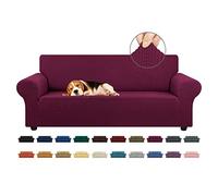 KEKUOU Copridivano elasticizzato per divano a 3 cuscini (200,7-238,8 cm), protezione per mobili per divano a 3 posti con fondo elastico, per bambini, cani, motivo jacquard a quadretti piccoli