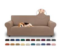 KEKUOU Copridivano elasticizzato, per divano a 3 cuscini, adatto agli animali domestici (200,7-238,8 cm), protezione per mobili con fondo elastico, per bambini, cani, motivo jacquard a quadretti