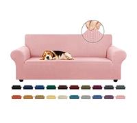 KEKUOU Copridivano elasticizzato, per divano a 3 cuscini, adatto agli animali domestici (200,7-238,8 cm), protezione per mobili con fondo elastico, per bambini, cani, motivo jacquard a quadretti