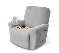 KEKUOU Lazy Boy - Coprisedia per poltrona reclinabile, elasticizzato, protezione per mobili con fondo elastico, per cani e bambini, 1 pezzo (poltrona reclinabile, argento)