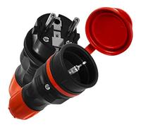 KEL Set di connettori e frizione, 16 A/250 V, IP44, per esterni, spina Schuko a 3 poli, impermeabile - lembo ermetico