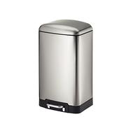 kela 10902 - Pattumiera a Pedale Davino, 12 l, 27 x 23 x 40 cm, in Acciaio Inox, Colore: Argento
