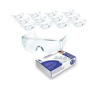 kela 12x Occhiali protettivi da lavoro P1S1| Made in Germany | Occhiali di sicurezza infrangibili con lente antigraffio antiappannate protezione UV | trasparenti, adatti per portatori di occhiali