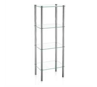 kela 18051 Scaffale, 4 Ripiani, Metallo/Vetro di sicurezza, 40x 30x 106 cm, Lars, Cromato