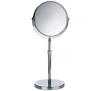 Kela 20846 Specchio con base d'appoggio, due superfici riflettenti (ingrandimento x1 e x5), diametro 17 cm, colore: Argento