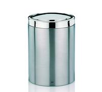 Kela 21382, Cestino con coperchio basculante, 7 l, Acciaio inox, 'Ari', Argento opaco