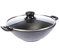 Kela 77747, Padella Coperchio, Griglia, Bastoncini, Ghisa, Diametro di 24 cm, Adatta ai Piani a induzione, Wok-Set Mini