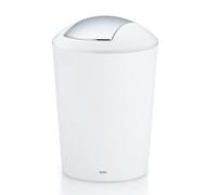 Kela 22301, Cestino con Coperchio Basculante, 5 l, Plastica, 'Marta', Bianco