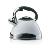 kela Bollitorea induzione 3L, bollitore a flauto in acciaio inossidabile, per tutti i tipi di fornelli, con apertura sicura del coperchio tramite pulsante, VARUS, bollitore bianco lucido