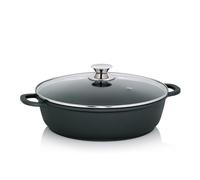 kela brasiera in alluminio fuso 32 cm bordo alto KERROS, padella per induzione rivestita con coperchio, padella per paella