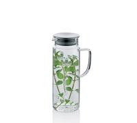 Kela 11397, Caraffa per Succo Pitcher 1 L, in Vetro, con Tappo in Acciaio Inox, ø 8,5 cm, Altezza 23 cm
