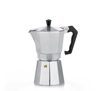kela caffettiera espresso 3 tazze, caffettiera espresso 150ml, caffettiera in alluminio, ITALIA, caffettiera espresso per piano cottura, tutti i tipi di fornelli tranne l'induzione, argento opaco
