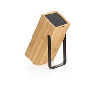 kela Ceppo portacoltelli senza coltelli KIRIL, portacoltelli in legno di bambù con inserto in setole, supporto in metallo nero