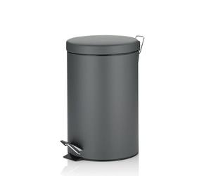 kela Cestino a pedale 12 l, cestino a pedale con coperchio Silent Close, chiusura automatica MONACO+, cestino in metallo per bagno e cucina con sacchetto interno, grigio opaco