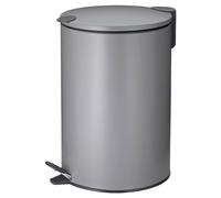 kela Cestino a pedale 12 l grigio opaco, cestino a pedale con coperchio Silent Close, chiusura automatica MATS, cestino in metallo per cucina e bagno con sacchetto interno