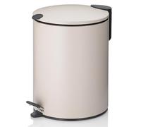 Kela bidone per cosmetici 5l beige opaco, coperchio con chiusura silenziosa, bidone a pedale per bagno MATS, bidone per rifiuti da bagno con contenitore interno e maniglia per il trasporto