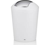 kela Cestino per Cosmetici Bianco 1,7 l, Mini Cestino da Bagno con Coperchio a ribalta, plastica, Marta, Piccolo Cestino da Tavolo Bianco Opaco