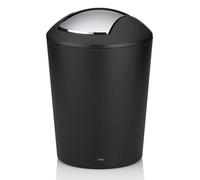 Kela 22270, Cestino con Coperchio Basculante da 1,7 l, Plastica, 'Marta', Nero