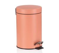 kela MONACO - Pattumiera a pedale in metallo, 3 l, colore: rosa pesca opaco
