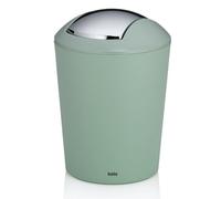 kela Cestino per cosmetici verde 1,7 l, mini cestino da bagno con coperchio a molla, plastica, MARTA, piccolo cestino da tavolo verde giada opaco