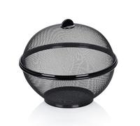 kela Cestino per frutta con protezione antimosche 26,5 cm, COMO, copertura per alimenti, cesto di frutta con coperchio, cappa mosche, metallo, nero