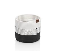 kela Cestino portaoggetti Ø 23 x 20 cm HEDDA, cestino in cotone intrecciato, cestino in corda per giocattoli, vaso per piante, bianco-nero