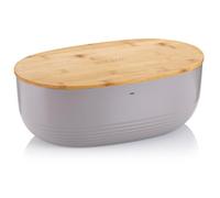 kela Contenitore per il pane grigio con fori di ventilazione nel coperchio in bambù 37,5x23x14cm, contenitore per il pane in plastica, NAMUR, contenitore per conservare il pane