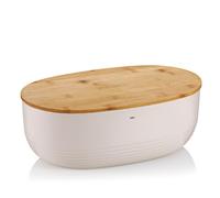 kela Contenitore per panebeige con fori di ventilazione nel coperchio in bambù 37,5x23x14cm, contenitore per pane in plastica, NAMUR, contenitore per conservare il pane