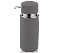 kela Dispenser per sapone 300 ml PER, dispenser per sapone in ceramica grigia, superficie antiscivolo, flacone con pompa, dispenser per detersivo, opaco
