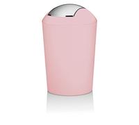 Kela Marta - Pattumiera con coperchio basculante, in plastica, colore: rosa antico, capacità 1,7 l, altezza 21,0 cm, diametro 15,0 cm, 6 pezzi