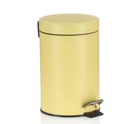 kela MONACO - Pattumiera da bagno in metallo, 3 l, colore: giallo sole opaco