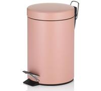 Kela Kosmetikeimer Rose Metall perlrosa 26, 0cm 17, 0cmØ 3, 0l 20525, Cestino per Il Bagno da 3 l, Sistema Silent Close, 'rosé', Rosa, Metal, One Size