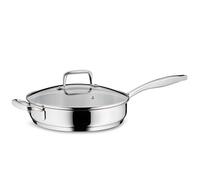 kela Padella in acciaio inox con bordo alto 24 cm FLAVORIA, 1,6 L Padella a induzione con coperchio, valvola di sfiato del vapore, pentola senza rivestimento