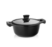 Kela 12219, Pentola con Coperchio di Vetro, Rivestimento Antiaderente, Alluminio, Adatta a Piani a induzione, 3,5 Litri, 24 cm di Diametro, Stella Nova, 3.5 Litri, Aluminum, Nero