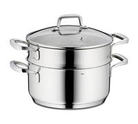 kela Pentola a vapore20 cm FLAVORIA, vaporiera universale a induzione 2,4 L con inserto, coperchio in vetro con valvola di scarico del vapore, scala interna, senza rivestimento