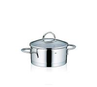 kela Pentola da forno 16 cm CAILIN Pentola a induzione 1,25 L, acciaio inossidabile 18/10, coperchio in vetro, pentola piccola, senza rivestimento