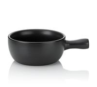 kela 66575, Padella per fonduta al Formaggio, Ceramica ignifuga, Diametro di 22,5 cm, 2 l, Basel, Nero