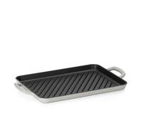 kela 12612 - Piastra con manici, in ghisa, rivestimento smaltato, elevata conservazione del calore, adatta a induzione, 35 x 25 cm, colore: Grigio