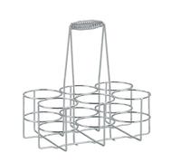 Kela 49880 Cestello portabottiglie per 6 Bottiglie, Metallo Cromato, Loop, Metal, Argento, 31 x 31 x 21 cm