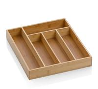 Kela Besteckkasten Bambus 30, 0x34, 0x5, 0cm 12011 Portaposate da cassetto con 5 Scomparti, 30 x 34 x 5 cm, bambù, Kalma, Wood, Brown