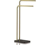 Kela 20020, Portasciugamani, 2 Bracci, Marmo/Metallo, Altezza 80,5 cm, 'Liron', Nero/Oro, Metal, Gold, One Size