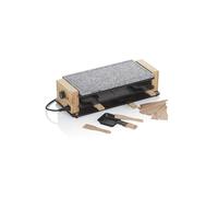 KELA Raclette con pietra ollare BEDRETTO per 8 persone Granito / Legno grigio