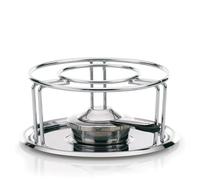 kela 60127, Fornellino con bruciatore, Metallo Cromato/Acciaio Inox, Diametro di 23,5 cm, Maxi, Inossidabile, Nero, 23.5 x 23.5 x 10.5 cm, 2 unità