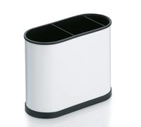 kela Scolapiatti 22 x 10 x 18 cm BENITO, Scolapiatti ovale a 3 scomparti, porta utensili da cucina, organizer da cucina in metallo, bianco