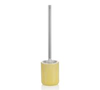 kela Scopino WC con contenitore 44,5 cm AVA, scopino WC con testina sostituibile, set di spazzole per WC, in ceramica, manico in acciaio inox, giallo