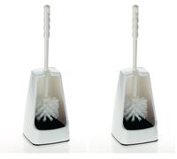 kela Scopinocon contenitore aperto su un lato, 38 cm, scopino per WC, set di scopini per WC LEVIN, bianco (Confezione da 2)