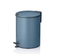 kela Secchio per cosmetici 3 l blu opaco, coperchio con chiusura silenziosa, pattumiera a pedale per bagno MATS, pattumiera da bagno con secchio interno e manici per il trasporto